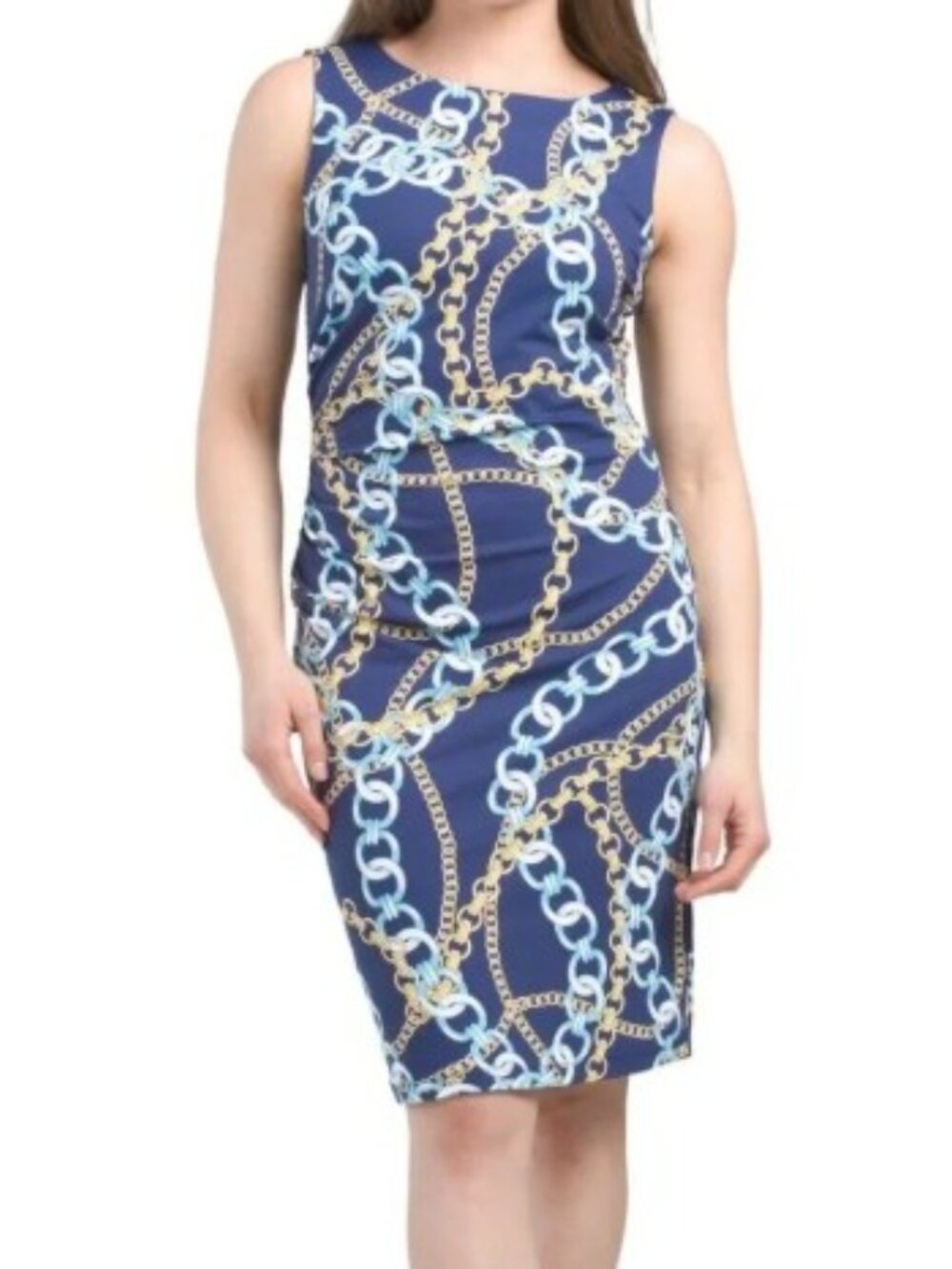 NWT J. McLaughlin Women's Blue Chain Sleeveless Dress Size XL